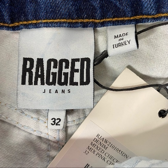 NWT Ragged Jeans Hot Rod Jean Mixed Check Mom Jeans. Size 32 - Picture 11 of 14